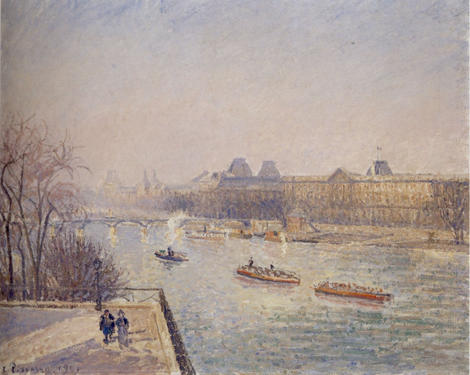 Vue de Paris au lever du soleil en hiver